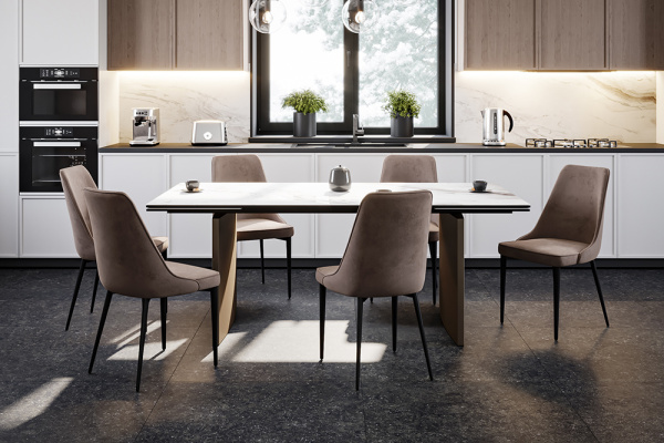 Стул B140 (B140 MOKKA VL12, BK, VD)